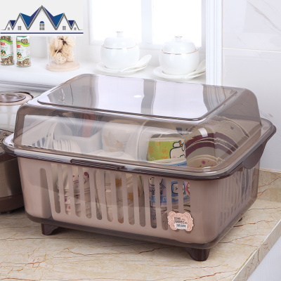 塑料碗柜大号厨房欧式经济型家用装碗筷收纳盒带盖碗碟沥水置物架 三维工匠