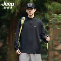 吉普男士长袖T恤2025新款春秋户外登山运动衣抗UV防晒上衣男