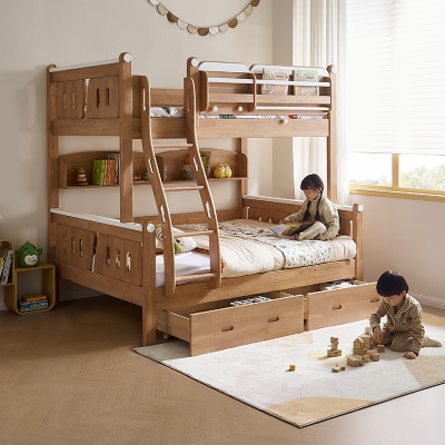 全友家居多功能全实木儿童储物床男女孩卧室上下双层高低子母床