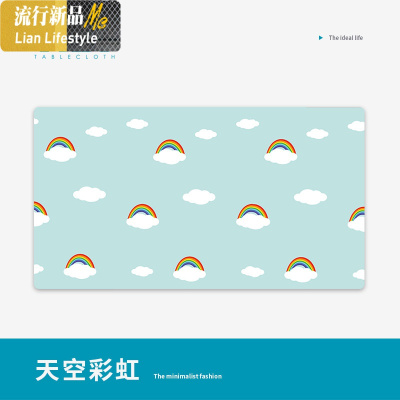 桌布书桌ins 学生宿舍少女心可爱长方形家用餐桌布防水防油免洗 三维工匠