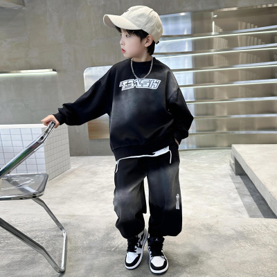 男童秋装卫衣套装新款儿童运动服春秋款中大童两件套秋季帅气