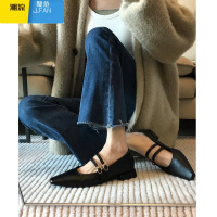 聚范皮版!高级感复古尖头浅口单鞋女软皮粗跟晚晚风气质玛丽珍鞋