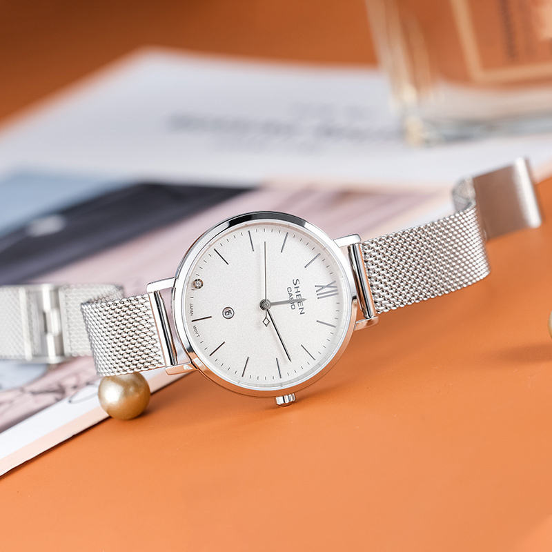 CASIO官方旗舰店卡西欧手表女 防水商务休闲女表sheen简约气质女士手表礼盒石英表女 非机械表SHE-4539