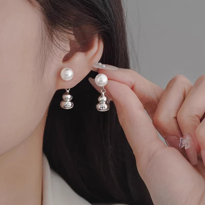 s925银针葫芦耳钉女小众设计气质高级感吊坠耳环新中式气质耳饰送女朋友老婆情人节七夕生日礼物