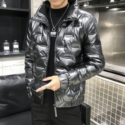 玥鸾(YueLuan)2020冬季新款立领羽绒服男冬装轻薄亮面修身大码外套男潮流帅气男装