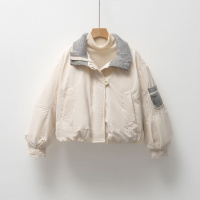 90鸭绒羽绒服女新国标休闲夹克型秋冬简约纯色宽松外套