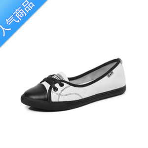 SUNTEKVV纯皮女鞋2023春夏新款一脚蹬浅口小白鞋平底舒适休闲透气单鞋