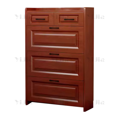 翌嘉 木质翻斗鞋柜入户门口窄边鞋柜单层双抽屉800*170*1200mm