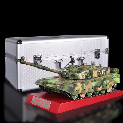 1:30中国99改主战坦克模型合金T99装甲战车静态军事模型摆件玩具99A迷彩+铝箱