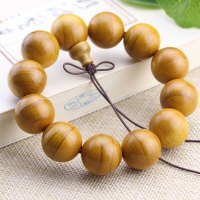 黄油老料四川金丝楠木手串2.0单圈108颗佛珠男女情侣手链自然清香送女朋友老婆情人节七夕生日礼物