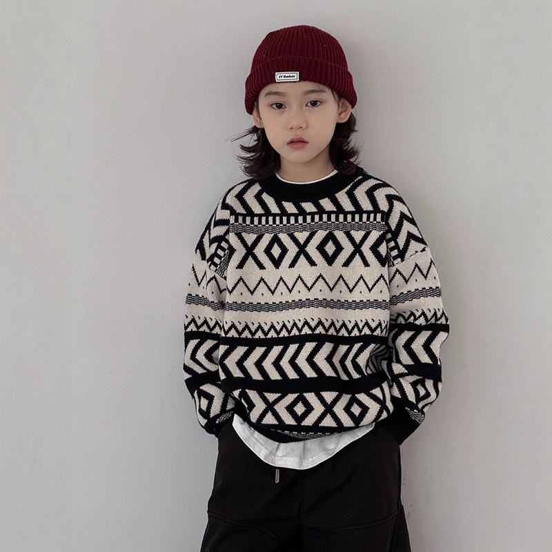 男童毛衣秋冬款新款大男孩冬装上衣儿童装冬季打底线衣针织衫