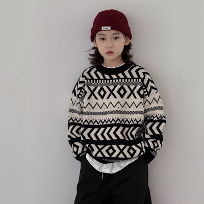 男童毛衣秋冬款新款大男孩冬装上衣儿童装冬季打底线衣针织衫