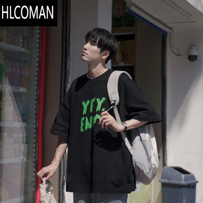 HLCOMAN@270g短袖t恤男夏季宽松日系男款衣服男生潮牌上衣