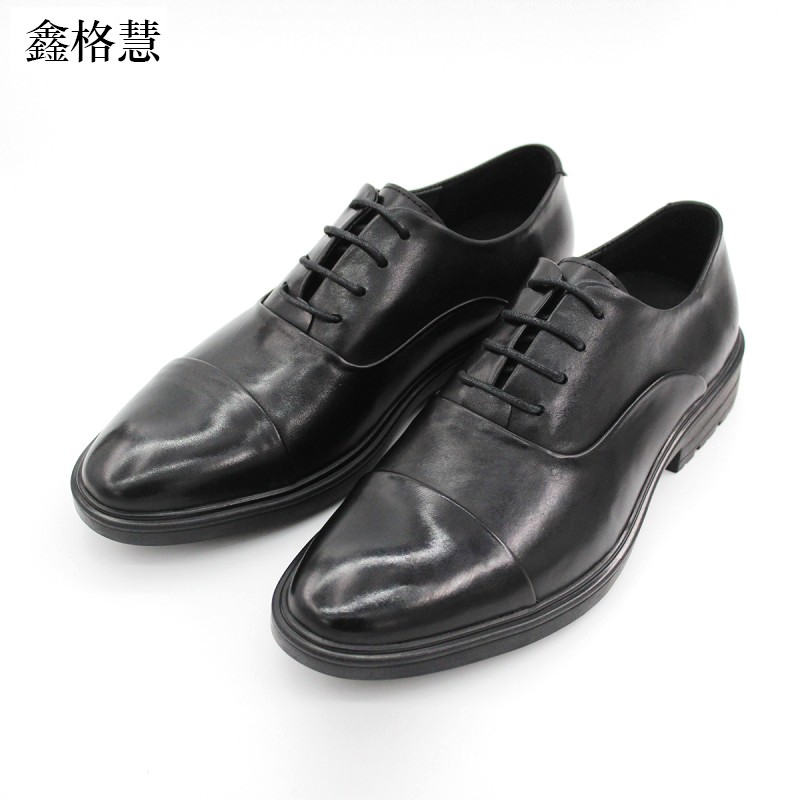 鑫格慧 三接头男士正装纯皮皮鞋 系带款 双