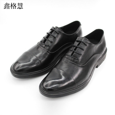 鑫格慧 三接头男士正装纯皮皮鞋 系带款 双
