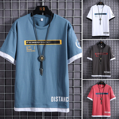 gurunvani冰丝短袖t恤男士2021夏季新款潮牌冰感薄款宽松纯棉体T恤半袖衣服