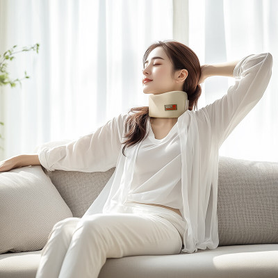 飞乐思颈托颈椎矫正器防低头护颈脖套透气U型枕可调节牵引低头族男女L码
