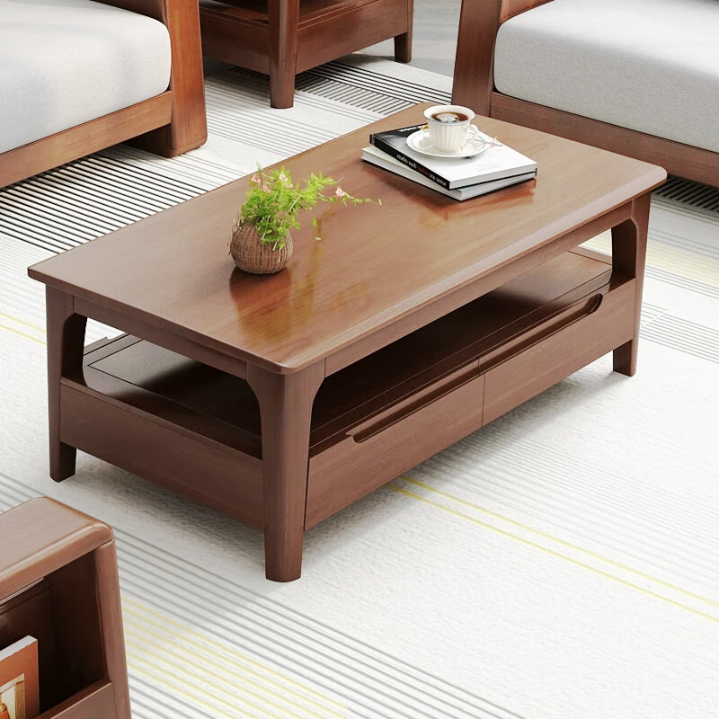 创世人实木茶几现代小户型客厅小茶几长方形茶桌1.2m