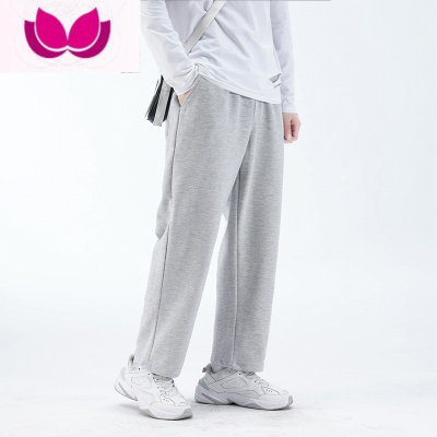 七斓男士直筒灰色运动裤夏季学生卫裤潮流休闲长裤子男阔腿宽松