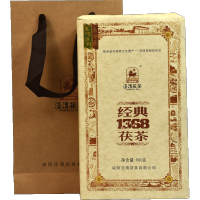 泾渭茯茶经典1368 陕西黑茶伏茶 泾阳茯茶 陕西特产金花茯砖茶