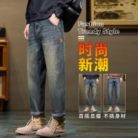 美式复古牛仔裤男士2026春秋季新款宽松直筒时尚潮牌哈伦休闲长裤