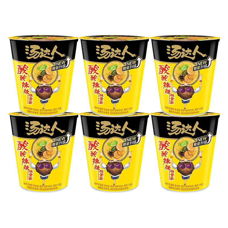 统一 汤达人 酸酸辣辣味拉面*6杯装