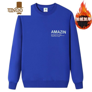 YANXU2023加绒冬潮流圆领卫衣男士宽松时尚韩版长袖t恤男装上衣服