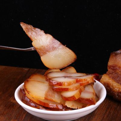 正宗烟熏土猪腊肉农家自制湖南湘西特产五花咸腌四川腊肠1斤（500g）腊前腿肉（肥瘦适中）