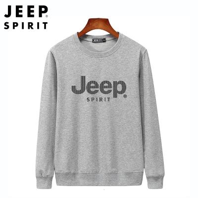 JEEPSPIRIT吉普圆领卫衣字母印花圆领套头衫舒适棉打底上衣