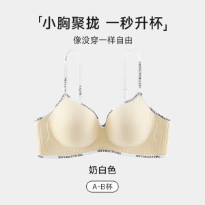 圆圆胸厚杯内衣女小胸强聚拢显大收副乳防下垂无痕字母美背文胸罩
