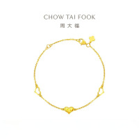 周大福爆闪鱼鳞金爱心黄金手链足金黄金手链(工费:320计价)EOF1272礼物七夕礼物