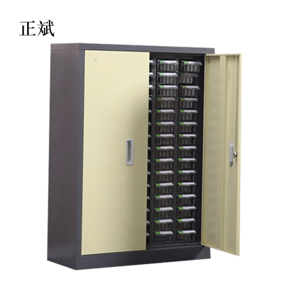 正斌文件柜零件整理柜抽屉式分类75抽透明带门小号抽屉