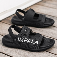 字母款春夏季个性男士经典时尚简约拖鞋透气休闲户外一脚蹬懒人鞋