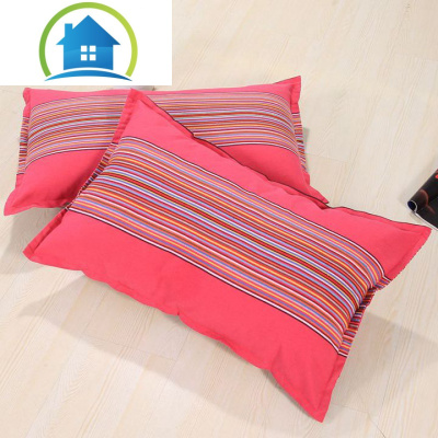 三维工匠老粗布枕套加厚棉布枕头套拉链式单人枕套一对装