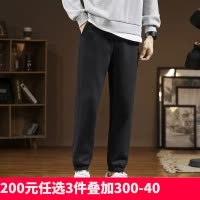 [2.5折价66元]唐狮休闲裤灰色运动裤夏季百搭潮流韩版宽松垂感休闲裤卫裤