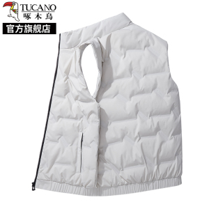 啄木鸟羽绒服马甲男士秋冬季加绒保暖背心中年爸爸无帽棉服外套K