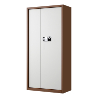 豪利特指纹电子保密柜钢制密码文件柜档案柜矮柜资料柜办公柜通门咖白色:国保指纹锁