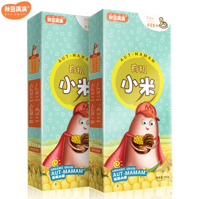 秋田满满有机黄小米500g宝宝粥米有机认证盐碱地小米粗粮食品东北苏打黄小米五谷米杂粮