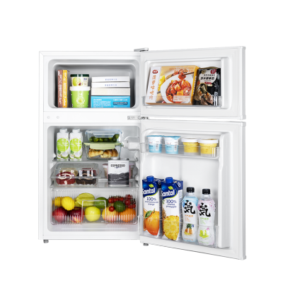 美的(Midea)88升迷你双开门小冰箱租房宿舍办公室小型家用双温可冷冻冷藏节能BCD-88CM