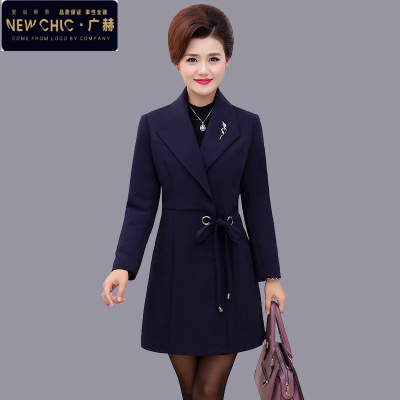 广赫妈妈春秋外套大码40-50岁中长款风衣中年女秋装阔太太洋气高贵风衣