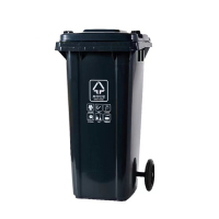 鲸轩 J1201 56*48*96cm 120L加厚带轮垃圾桶 (计价单位:个)黑色