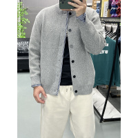 秋冬季复古百搭松弛感圆领开衫毛衣慵懒风假两件纽扣针织外套