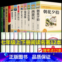 [完整版12册]国一上下册必读正版 送考试重点 [正版]七年级上册书全6册 朝花夕拾鲁迅和西游记原著完整版镜花缘猎人笔记