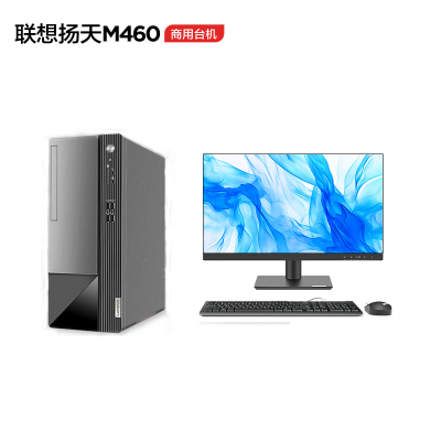 联想(Lenovo)扬天M460 商用办公台式机电脑整机 定制(酷睿13代i3-13100 16G内存 1T机械+512G固态)配27英寸显示器