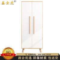 鑫金虎 简约现代木质衣柜出租公寓实木板式衣柜储物柜对开门式两门衣橱