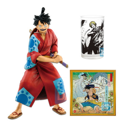 万代海贼王手办景品眼镜厂一番赏福袋路飞太郎浮世绘画像(随机一款）玻璃杯(随机一款）路飞太郎福袋62009