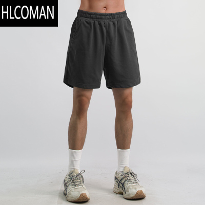 HLCOMAN美式休闲夏季黑色34分短裤三四分裤宽松男生运动短裤篮球裤子