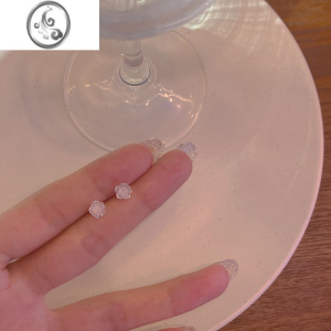 JiMi「清冷玫瑰」绝美彩光925银银耳钉女ins小巧气质耳环甜美花朵耳饰