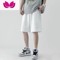 七斓牛仔短裤男港风夏季潮牌ins高街刺绣5分裤美式潮流宽松直筒休闲裤