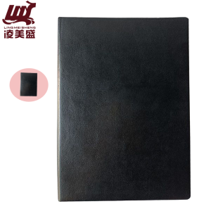 凌美盛 PU软皮面A5商务笔记本25K记事本80克米黄纸14.1*20.5cm 100张63-25黑色 可定制印刷/本